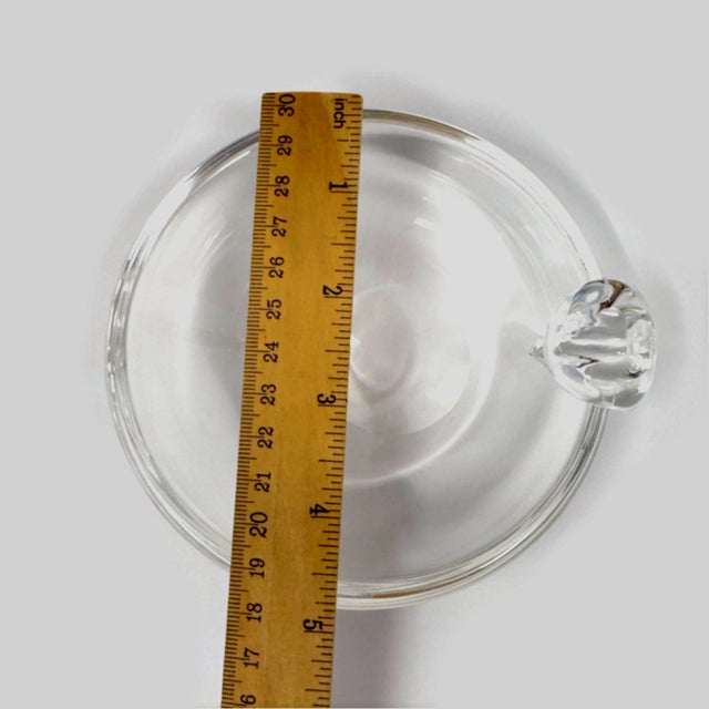 Up for sale is a beautiful, heavy, solid crystal dish by the renowned American glassmaker, Steuben. Featuring their...