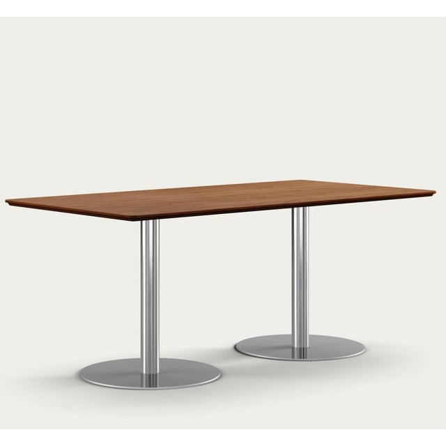 Henrik tengler train conference table leg: stainless steel, tabletop: walnut for one collection. as a prominent feature of...