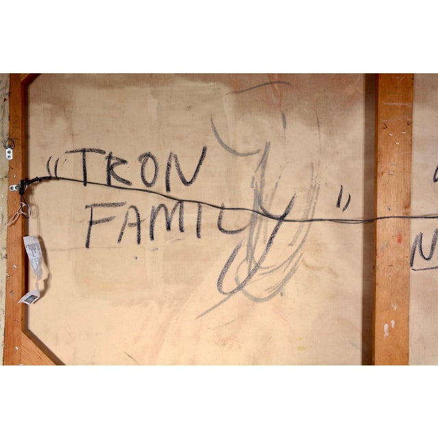 Roberto Juarez, Large Colorful 1983 Neo Expressionist Roberto Juarez Oil Painting Tron Family, 1983 For Sale - Image 4 of 18