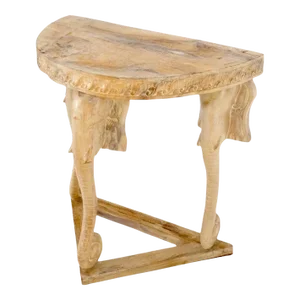 Demilune Elephant Motive Base Console Sofa Table Stand
