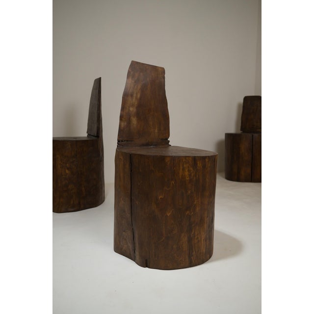 1960s Vintage French Vernacular Monoxyl Chairs in Birch, 1960s, Set of 4 For Sale - Image 5 of 18