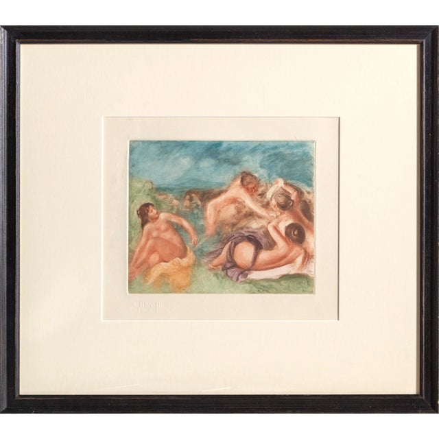 After Pierre-Auguste Renoir, "Le Repos Après Le Bain", Color Etching For Sale