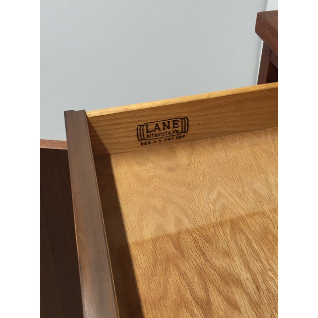 Mid 20th Century Lane Delineator Fitted Interior High Chest Designed by Paul McCobb in Walnut With Chrome Hardware For Sale - Image 13 of 18