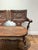 Gothic Antique German Black Forest Carved Tiger Oak Drunken Monk Tavern Bench For Sale - Image 3 of 16