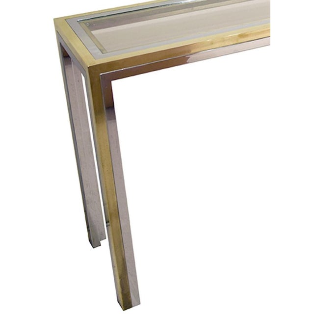 Italian Modern Console Table in Brass and Crystal by Nanda Vigo For Sale - Image 4 of 6