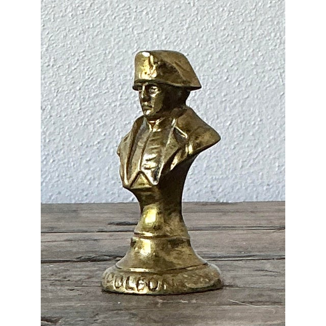 Vintage Brass Bust of Napoleon Paperweight For Sale - Image 4 of 12