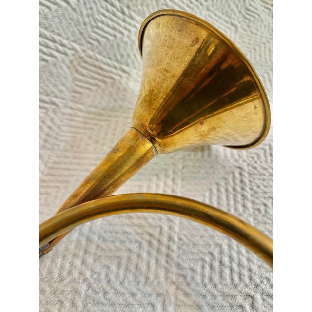 Metal Vintage Solid Brass Decorative Hunting Horn or “Trompe De Chasse” For Sale - Image 7 of 8