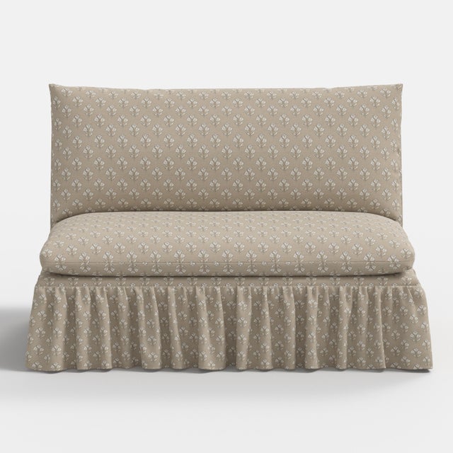 Cloth & Company Stoffer Home x Cloth & Company Thelma 47" Ruffle Settee in Francie Tan For Sale - Image 4 of 6