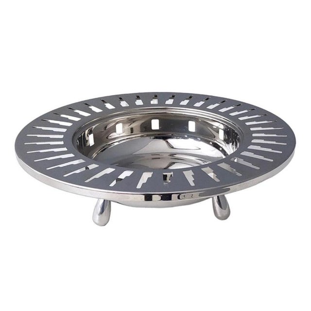 Metal Footed Bowl with Skyscraper Cutout in Stainless Steel from Alessi, 1990s For Sale - Image 7 of 7