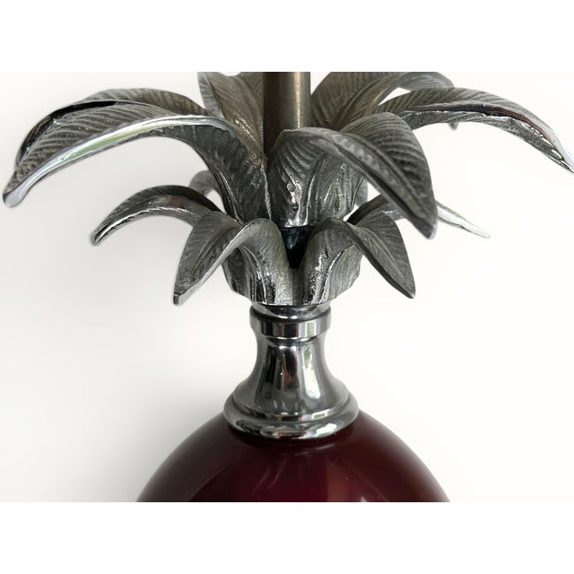 Vintage Pineapple Table Lamp in Chromed Brass and Amber Bakelite, 1970 For Sale - Image 10 of 11