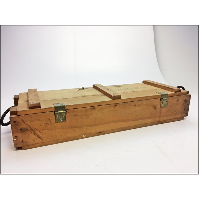 Vintage Industrial Military Wood Ammo Box with Rope Handles Chairish