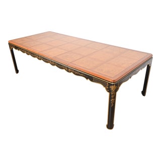 Kindel Furniture Hollywood Regency Chinoiserie Extension Dining Table, Newly Refinished For Sale