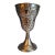 Vintage Jerusalem Solid Silver Kiddush Cup - Hand-Chased Repoussé Grapes Fish Scales For Sale
