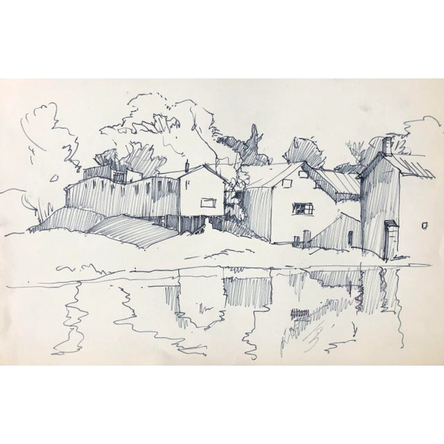 Traditional 1950s Norman Kent Mill Along River Landscape For Sale - Image 3 of 3