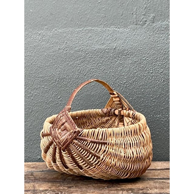 Vintage Handcrafted Shaker Rattan Basket For Sale - Image 11 of 12
