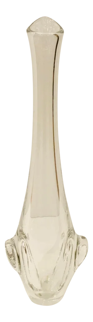 French Modern Vintage Hand Blow Tall Crystal Vase