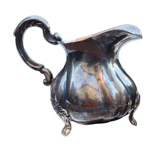 Art Deco Silver-Plated Creamer with Sugar Bowl and Tray, 1920s, Set of 3 For Sale