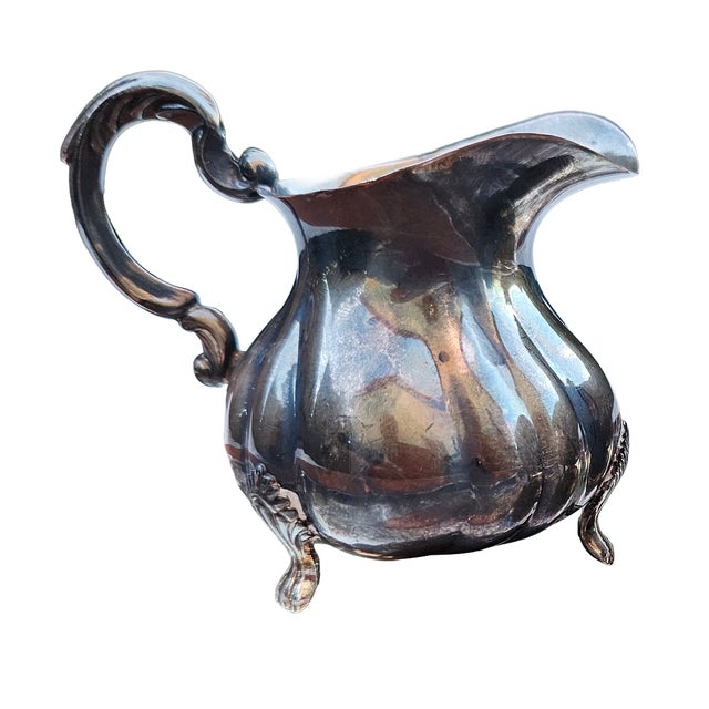 Art Deco Silver-Plated Creamer with Sugar Bowl and Tray, 1920s, Set of 3 For Sale