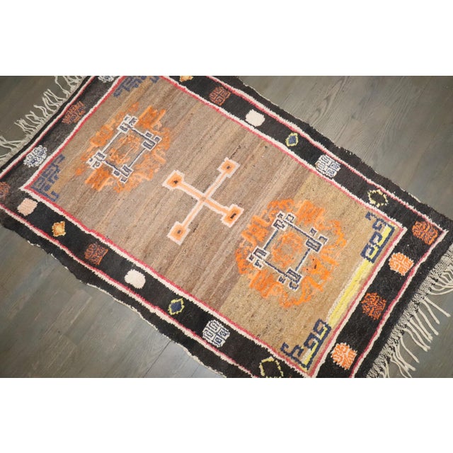 Mid 20th Century Vintage Tibetan Small Rug - 2'10" x 4'8" For Sale - Image 5 of 8