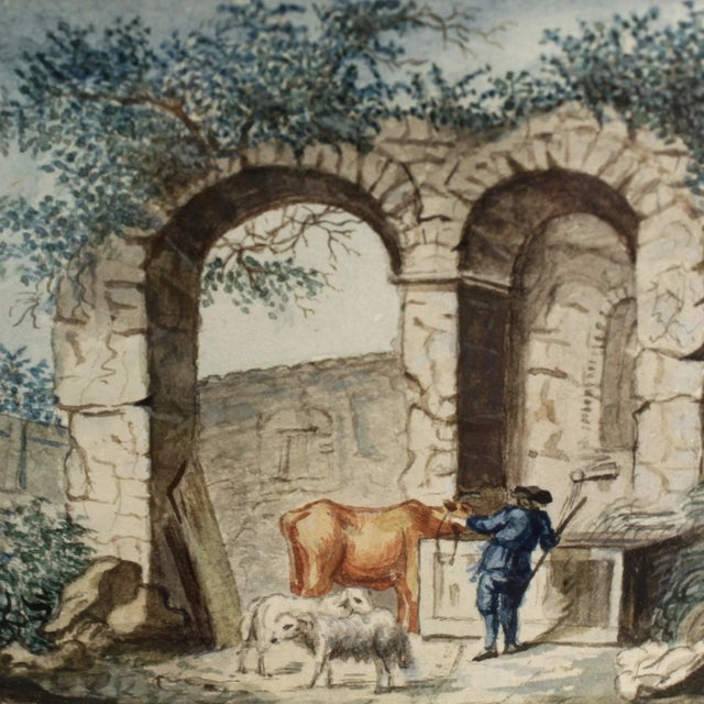 Early 19th Century English Watercolor Painting of Ruins, Framed For Sale - Image 4 of 6