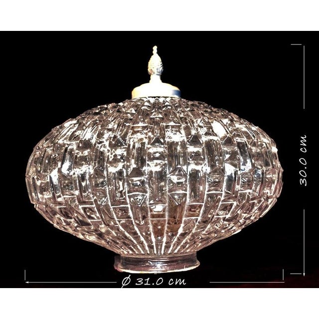 2000 - 2009 Mid-Century Modern Danish Opalescent Hobnail Glass and Brass Pendant Light For Sale - Image 5 of 13