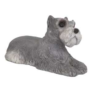 Sandicast Gray Schnauzer Dog Ceramic Figurine Statue Door Stopper