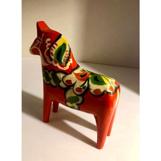 Wood Vintage Swedish Dala Horse Folk Art Figure For Sale - Image 7 of 12