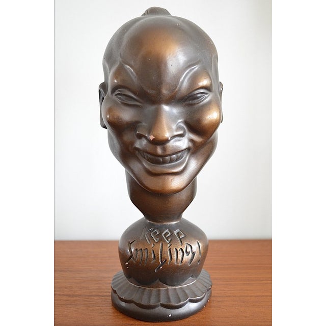 Brown Mid-Century Ceramic Head, 1950s For Sale - Image 8 of 12