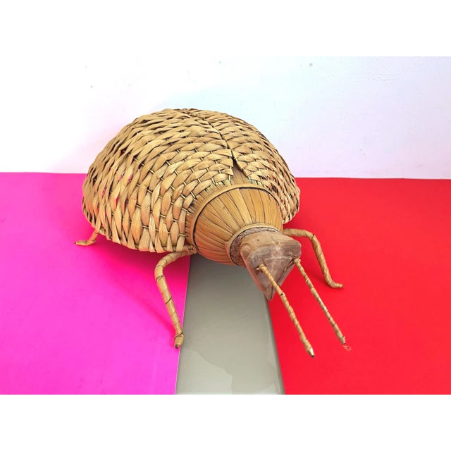 Giant 1970s Wicker Beetle For Sale - Image 15 of 18