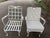 Vintage 1950s Woodward Style Wrought Iron White Chantilly Rose Pattern Set of 5 With Water Proof Cushion Patio Furniture For Sale In Philadelphia - Image 6 of 7