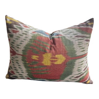 Vintage Silk Ikat Pillow For Sale