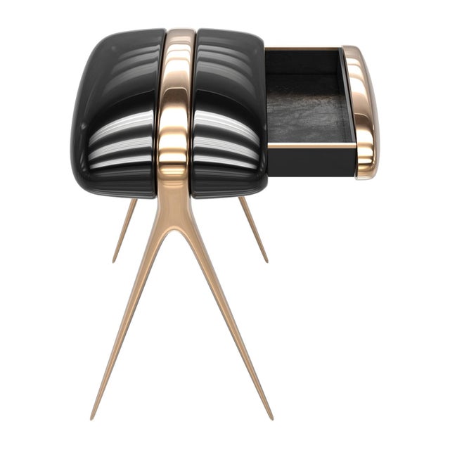 "Utopia" Console & Credenza With Bronze and Stainless Steel, Handcrafted For Sale In Los Angeles - Image 6 of 7