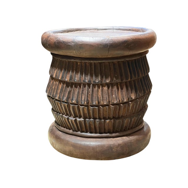 1980s Vintage Lg Tribal Nobility Bamileke Stool/Table Cameroon 16" H For Sale - Image 5 of 6