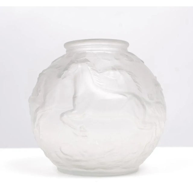 Glass Art Deco Satined Ball Vase by Karl Zentner, 1930s For Sale - Image 7 of 7