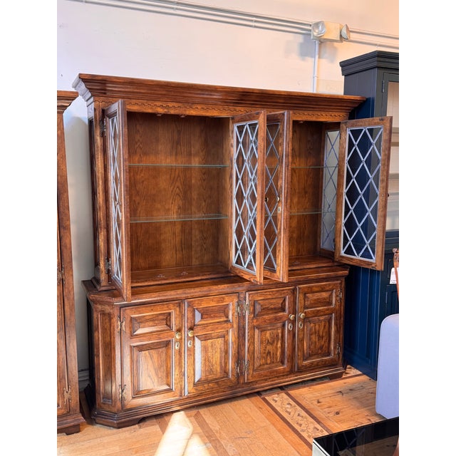 Century Furniture Century Furniture English Tudor Style Oak Wood Cabinet, Vintage For Sale - Image 4 of 12