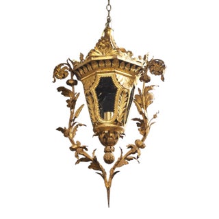 Late 18th Century Venetian Gilt Metal and Glass Lantern For Sale