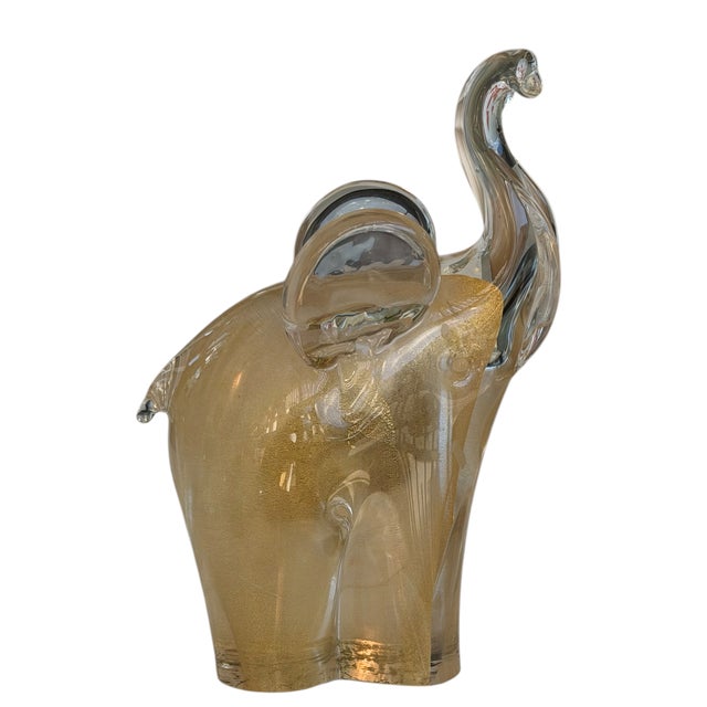 Murano Mid Century Modern Murano Italian Art Glass Elephant Sculpture For Sale - Image 4 of 4