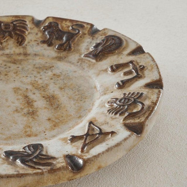 Belgian Zodiac Studio Pottery Dish from Armogrès, 1960s For Sale - Image 6 of 10