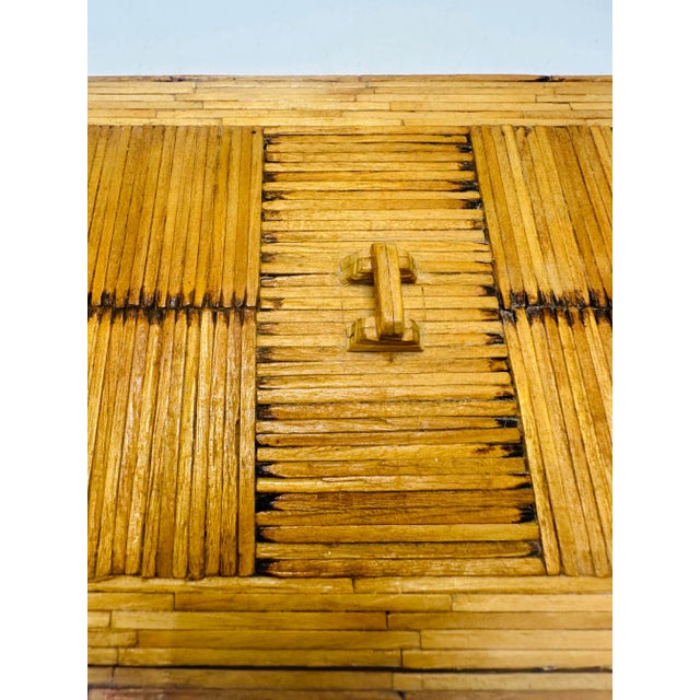 Textile Vintage Handmade Matchstick Box For Sale - Image 7 of 8