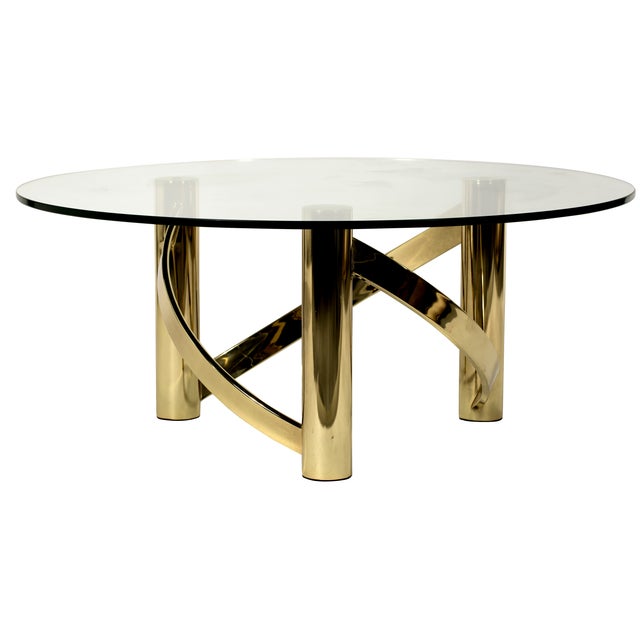 Brass & Glass Coffee Table Chairish