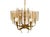 Vintage Brass Pendant Lamp with Violet Acrylic Glass Shades from Stilux Milano, 1960s For Sale - Image 4 of 8