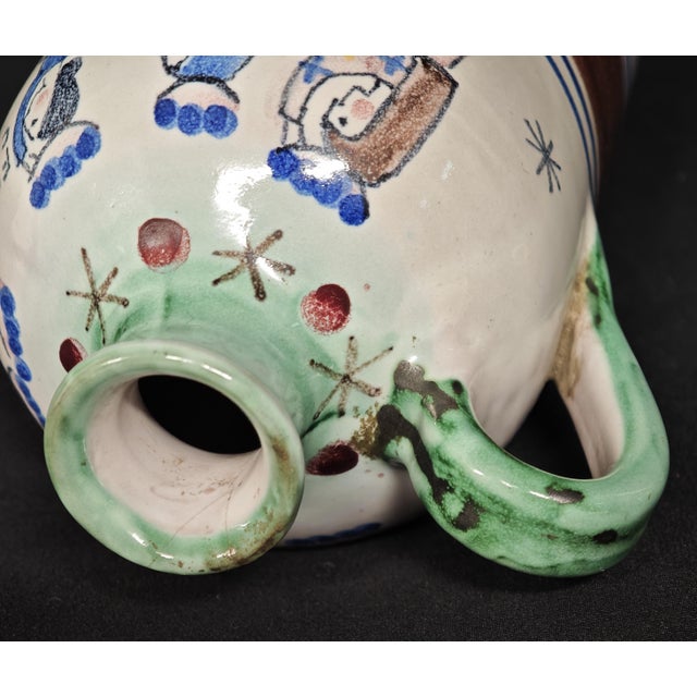 V. Pinto Vietri Vietri Ceramic Bottle Naive Copper Green Vietri 1960s For Sale - Image 11 of 14