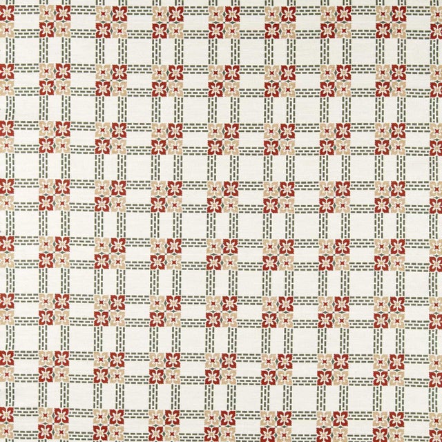 Morris & Co. Wisley Weave Fabric in Russet/Thyme For Sale