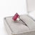 Metal 5.9ct Statement Ruby Ring With Diamond Accents: Solid 14k Gold, Emerald Cut, Size 6.75 For Sale - Image 7 of 8