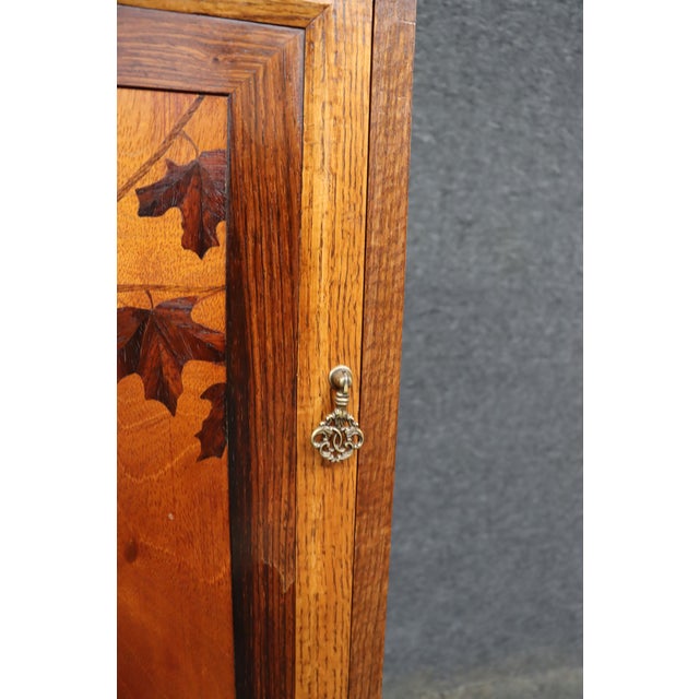 Emile Gallé Style Art Nouveau Oak Hanging Pantry Cupboard For Sale In Philadelphia - Image 6 of 13