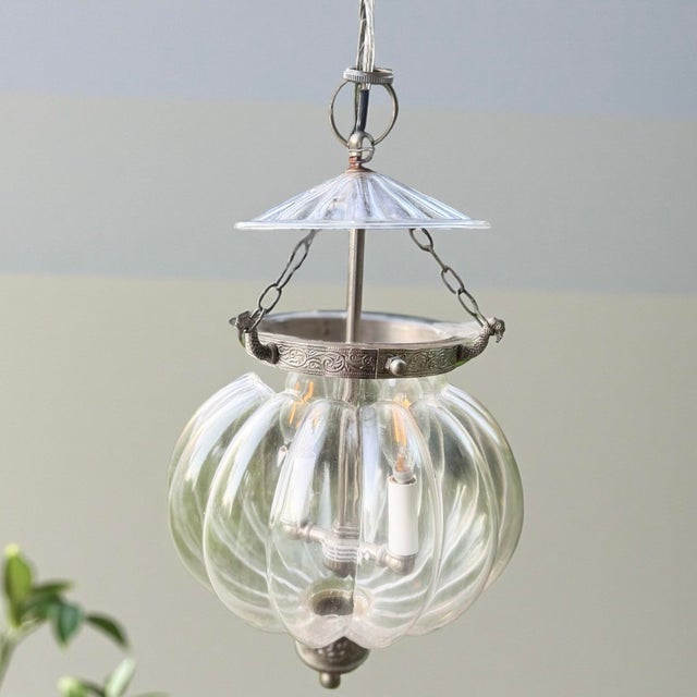 French Country 19th Century 2 Light Crystal Glass Hundi Belgium Lamp Chandelier For Sale - Image 3 of 7