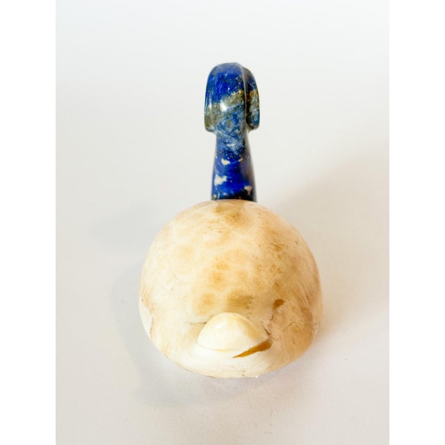 Gemstone Vintage Lapis Lazuli Semi-Precious Gemstone Carved Duck For Sale - Image 7 of 8