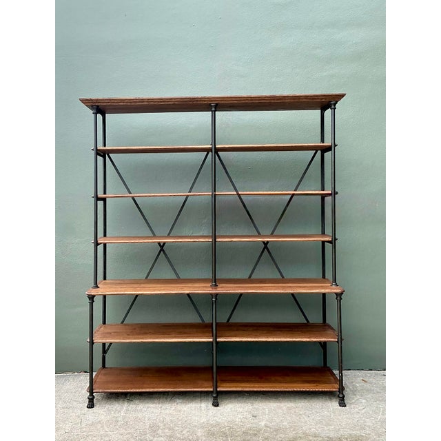 Vintage French Plank Wood Etagere For Sale - Image 4 of 12