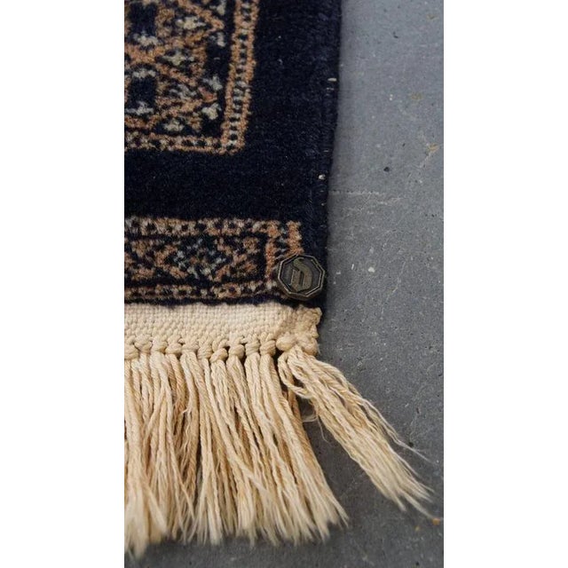 Oriental Square Decorative Rug with Refined Patterns in Red and Blue Colors For Sale - Image 8 of 9