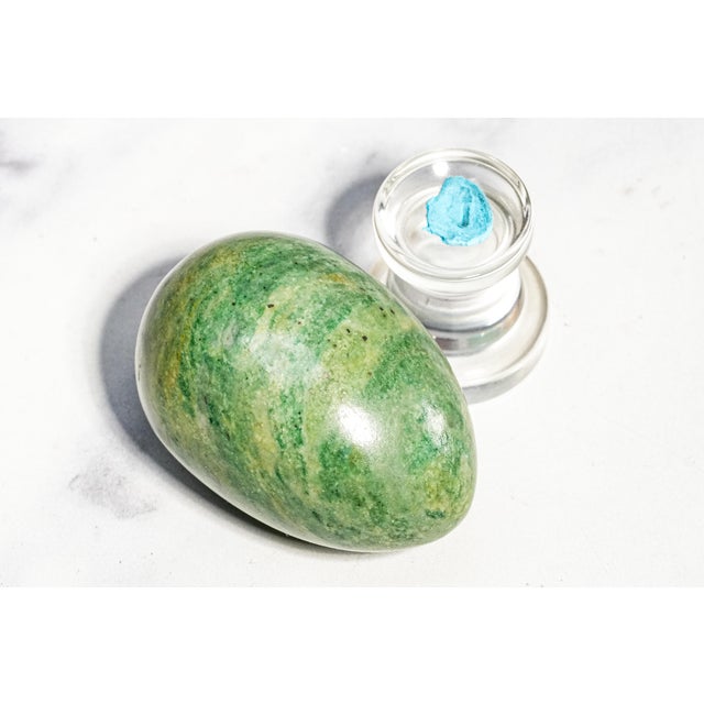 Collection Vintage Stone Specimen Egg 9 Polished Gemstone Eggs Display Stands Geological Mineral Display Cabinet of Curiosities Home Decor For Sale - Image 14 of 18